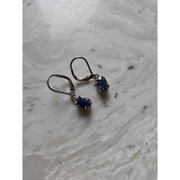 5.00ctw Ruby, Sapphire, And Emerald Silver Earrings Set Of 3 - Picture 6 of 12